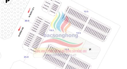 Chuyển nhượng lô góc xẻ khe TT4-8 Tái Định Cư Mai Hiên ,Mai Lâm,Đông Anh mặt đường đôi quy hoạch 30m.