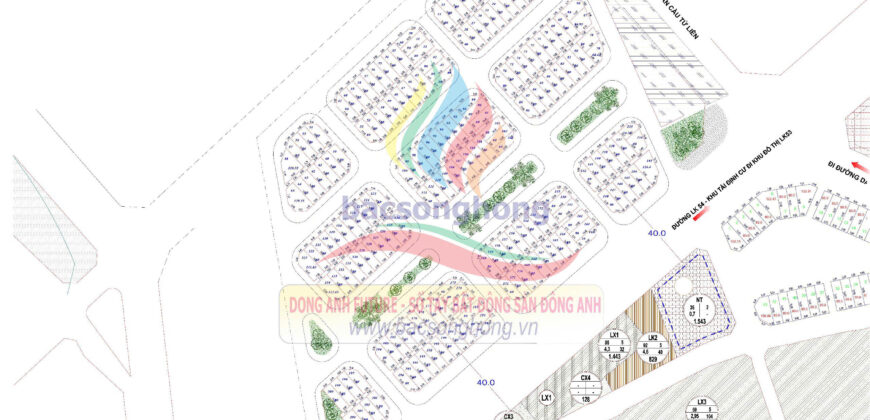 Siêu phẩm mặt đường 40m tại X1 Đông hội – Mai Lâm: dt 80m2 MT 5m hai mặt thoáng, vỉa hè rộng 7m thênh thang