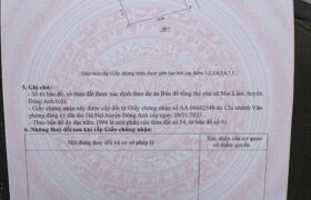 Chuyển nhượng 103.6m đất thổ Mai Lâm , Đông Anh ( nay thuộc xã Đông Anh – Hà Nội )